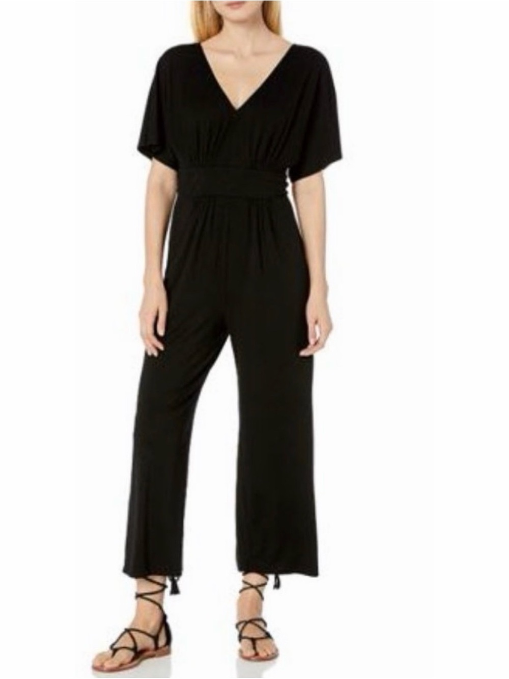 Anthropologie Black Jumpsuit V Neck